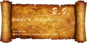 Rehák Ildikó névjegykártya